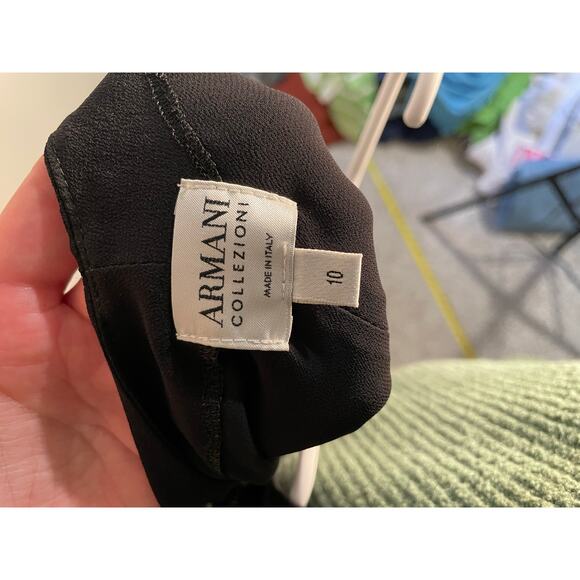 Armani Collezioni Black Silk Backless Midi Knee Length Dress - Picture 12 of 14